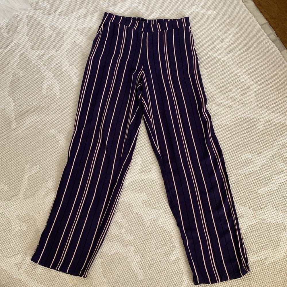 Princesse Tam Tam lounging Striped Navy and White Women's Pant with pockets! Sz6 - Picture 3 of 13